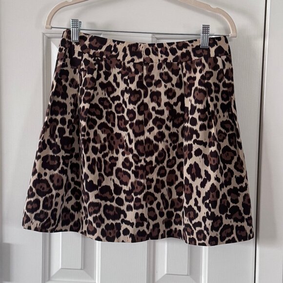 Banana Republic Brown Cheetah Print Skirt Size 0 - Picture 1 of 12